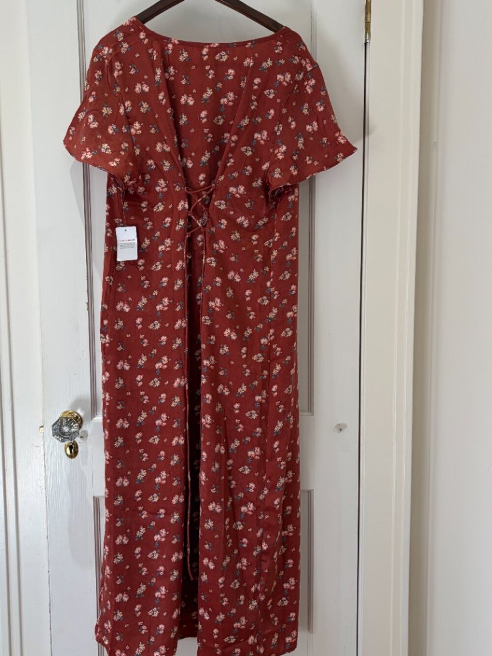 Lucky Brand Flutter Sleeve Midi Dress Size XL NWT Tie Back - Picture 8 of 10